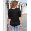 imageHOTOUCH Sweaters for Women 2025 Fall Trendy Tops Casual Puff Sleeve Square Neck Cute Tunic Pullover Blouses XSXXLBlack
