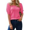 imageHOTOUCH Sweaters for Women 2025 Fall Trendy Tops Casual Puff Sleeve Square Neck Cute Tunic Pullover Blouses XSXXLWatermelon Red
