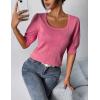 imageHOTOUCH Sweaters for Women 2025 Fall Trendy Tops Casual Puff Sleeve Square Neck Cute Tunic Pullover Blouses XSXXLWatermelon Red