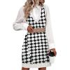 imageHOTOUCH Women Sweater Vest Oversized V Neck Sleeveless Knit Pullover Ribbed Vest Dress with PocketsBlack Cross