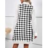 imageHOTOUCH Women Sweater Vest Oversized V Neck Sleeveless Knit Pullover Ribbed Vest Dress with PocketsBlack Cross