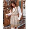 imageHOTOUCH Women Sweater Vest Oversized V Neck Sleeveless Knit Pullover Ribbed Vest Dress with PocketsHoundstooth 02