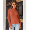 imageHOTOUCH Women Turtleneck Tops Mock Neck Sweater Ribbed Knit Basic Casual Long Sleeve Shirt Fall Winter Clothing 2025 TrendyCaramel