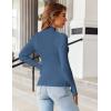 imageHOTOUCH Women Turtleneck Tops Mock Neck Sweater Ribbed Knit Basic Casual Long Sleeve Shirt Fall Winter Clothing 2025 TrendyNavy
