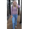 imageHOTOUCH Women Turtleneck Tops Mock Neck Sweater Ribbed Knit Basic Casual Long Sleeve Shirt Fall Winter Clothing 2025 TrendyPurple