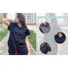 imageHOTOUCH Womens Button Down Shirt Casual V Neck Cap Sleeve Blouses Summer Cotton Collared Tops S3XLBlack