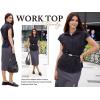 imageHOTOUCH Womens Button Down Shirt Casual V Neck Cap Sleeve Blouses Summer Cotton Collared Tops S3XLBlack