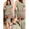 imageHOTOUCH Womens Button Down Shirt Casual V Neck Cap Sleeve Blouses Summer Cotton Collared Tops S3XLFloral Green