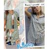 imageHOTOUCH Womens Button Down Shirt Casual V Neck Cap Sleeve Blouses Summer Cotton Collared Tops S3XLFloral Green