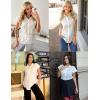 imageHOTOUCH Womens Button Down Shirt Casual V Neck Cap Sleeve Blouses Summer Cotton Collared Tops S3XLWhite
