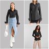 imageHOTOUCH Womens Button Down Shirts Long Sleeve Dress Shirt Slim Fitted Work Tops Collared Dressy Casual Business BlousesBlack