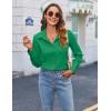 imageHOTOUCH Womens Button Down Shirts Long Sleeve Dress Shirt Slim Fitted Work Tops Collared Dressy Casual Business BlousesGreen