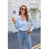 imageHOTOUCH Womens Button Down Shirts Long Sleeve Dress Shirt Slim Fitted Work Tops Collared Dressy Casual Business BlousesLight Blue