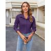 imageHOTOUCH Womens Button Down Shirts Long Sleeve Dress Shirt Slim Fitted Work Tops Collared Dressy Casual Business BlousesPurple