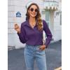 imageHOTOUCH Womens Button Down Shirts Long Sleeve Dress Shirt Slim Fitted Work Tops Collared Dressy Casual Business BlousesPurple