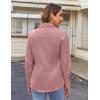 imageHOTOUCH Womens Button Down Shirts Long Sleeve Dress Shirt Slim Fitted Work Tops Collared Dressy Casual Business BlousesPurplish Red