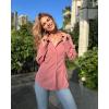 imageHOTOUCH Womens Button Down Shirts Long Sleeve Dress Shirt Slim Fitted Work Tops Collared Dressy Casual Business BlousesPurplish Red