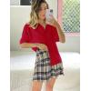 imageHOTOUCH Womens Button Down Shirts Long Sleeve Dress Shirt Slim Fitted Work Tops Collared Dressy Casual Business BlousesRed Classic