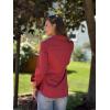 imageHOTOUCH Womens Button Down Shirts Long Sleeve Dress Shirt Slim Fitted Work Tops Collared Dressy Casual Business BlousesWine Red