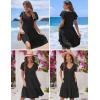 imageHOTOUCH Womens Casual Summer Dress with Pockets V Neck Ruffle Sleeve ALine DressesAablack