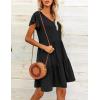 imageHOTOUCH Womens Casual Summer Dress with Pockets V Neck Ruffle Sleeve ALine DressesAablack