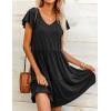 imageHOTOUCH Womens Casual Summer Dress with Pockets V Neck Ruffle Sleeve ALine DressesAablack