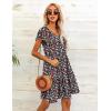 imageHOTOUCH Womens Casual Summer Dress with Pockets V Neck Ruffle Sleeve ALine DressesBlack Floralprinted
