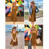 imageHOTOUCH Womens Casual Summer Dress with Pockets V Neck Ruffle Sleeve ALine DressesBrown