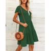 imageHOTOUCH Womens Casual Summer Dress with Pockets V Neck Ruffle Sleeve ALine DressesDark Green
