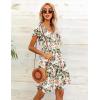 imageHOTOUCH Womens Casual Summer Dress with Pockets V Neck Ruffle Sleeve ALine DressesFloralprinted2