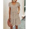 imageHOTOUCH Womens Casual Summer Dress with Pockets V Neck Ruffle Sleeve ALine DressesPrinted Pink