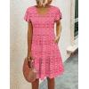 imageHOTOUCH Womens Casual Summer Dress with Pockets V Neck Ruffle Sleeve ALine DressesPrinted Red