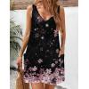 imageHOTOUCH Womens Casual Sundress with Pockets Summer Beach Dress Floral TShirts Dress V Neck Loose Tank DressesBlack Floral04