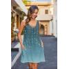 imageHOTOUCH Womens Casual Sundress with Pockets Summer Beach Dress Floral TShirts Dress V Neck Loose Tank DressesBlue Green Floral