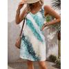 imageHOTOUCH Womens Casual Sundress with Pockets Summer Beach Dress Floral TShirts Dress V Neck Loose Tank DressesBluewhite05