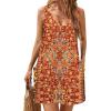 imageHOTOUCH Womens Casual Sundress with Pockets Summer Beach Dress Floral TShirts Dress V Neck Loose Tank DressesChic Boho Print