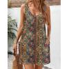 imageHOTOUCH Womens Casual Sundress with Pockets Summer Beach Dress Floral TShirts Dress V Neck Loose Tank DressesEthnic Boho