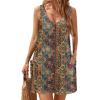 imageHOTOUCH Womens Casual Sundress with Pockets Summer Beach Dress Floral TShirts Dress V Neck Loose Tank DressesEthnic Boho