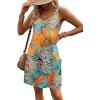 imageHOTOUCH Womens Casual Sundress with Pockets Summer Beach Dress Floral TShirts Dress V Neck Loose Tank DressesMixclolor