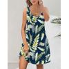 imageHOTOUCH Womens Casual Sundress with Pockets Summer Beach Dress Floral TShirts Dress V Neck Loose Tank DressesNavy Blueprint