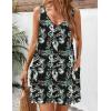 imageHOTOUCH Womens Casual Sundress with Pockets Summer Beach Dress Floral TShirts Dress V Neck Loose Tank DressesTropical Black