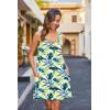 imageHOTOUCH Womens Casual Sundress with Pockets Summer Beach Dress Floral TShirts Dress V Neck Loose Tank DressesTropical Green