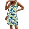 imageHOTOUCH Womens Casual Sundress with Pockets Summer Beach Dress Floral TShirts Dress V Neck Loose Tank DressesTropical Green
