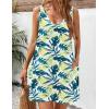 imageHOTOUCH Womens Casual Sundress with Pockets Summer Beach Dress Floral TShirts Dress V Neck Loose Tank DressesTropical Green