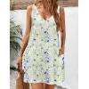 imageHOTOUCH Womens Casual Sundress with Pockets Summer Beach Dress Floral TShirts Dress V Neck Loose Tank DressesWhite Floral02