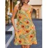 imageHOTOUCH Womens Casual Sundress with Pockets Summer Beach Dress Floral TShirts Dress V Neck Loose Tank DressesYellowprint