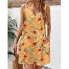 imageHOTOUCH Womens Casual Sundress with Pockets Summer Beach Dress Floral TShirts Dress V Neck Loose Tank DressesYellowprint