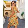 imageHOTOUCH Womens Casual Sundress with Pockets Summer Beach Dress Floral TShirts Dress V Neck Loose Tank DressesYellowprint