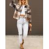imageHOTOUCH Womens Flannels Fall Cropped Shacket Plaid Jacket Long Sleeve Button Down Coat 2025 Fall Fashion Trendy OutfitsBrown Black Flannel