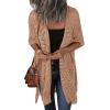 imageHOTOUCH Womens Knit Cardigan Open Front Outwear Hollow Out Crochet Tassel Lightweight Kimonos Sweater SXXLCamel
